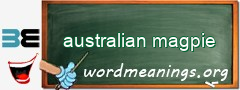 WordMeaning blackboard for australian magpie